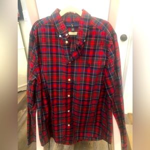 Ralph Lauren Boys Christmas Plaid Button Down Shirt. Size 18-20